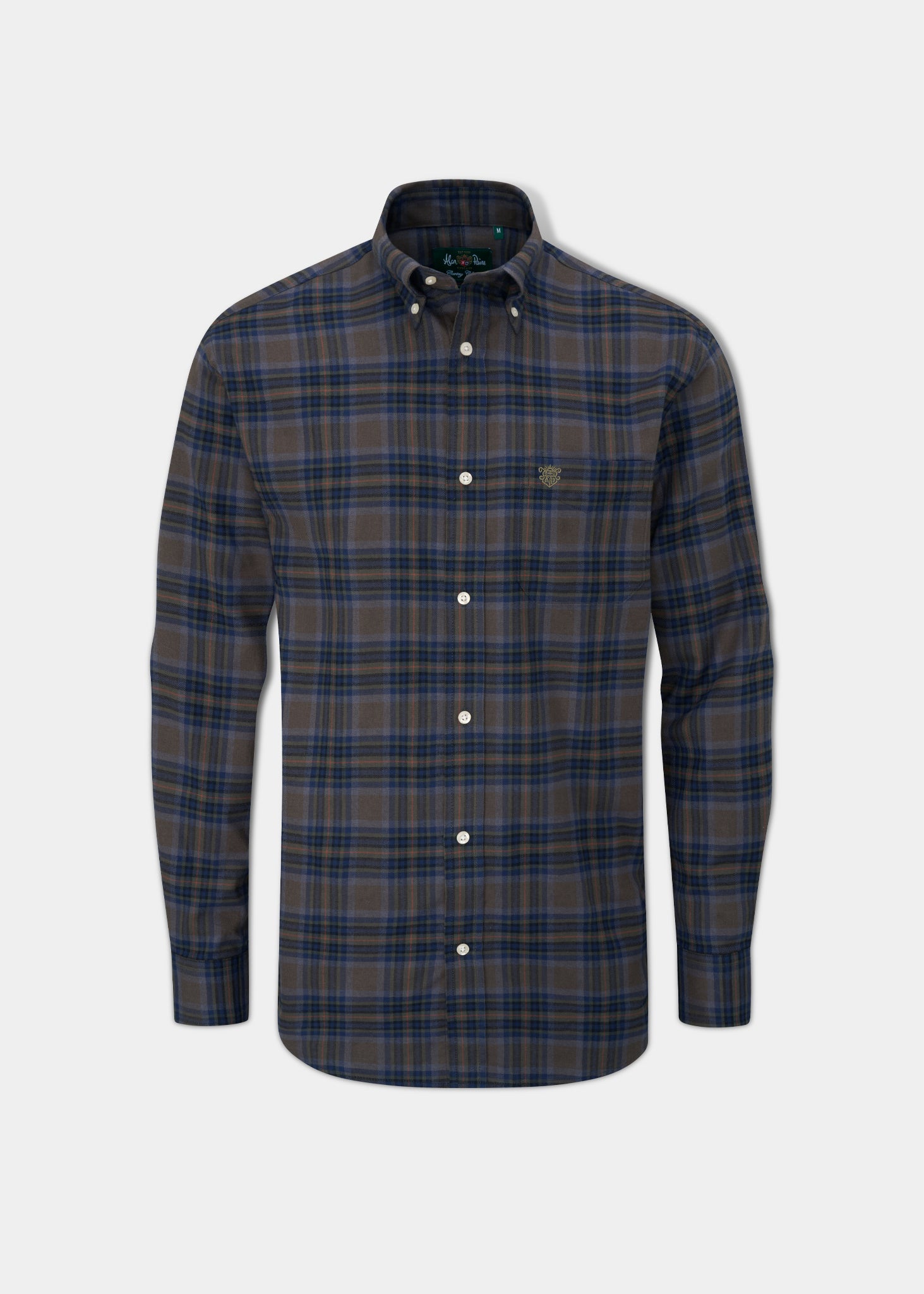 Ilkley Flannel Check Shirt In Brown Shooting Fit