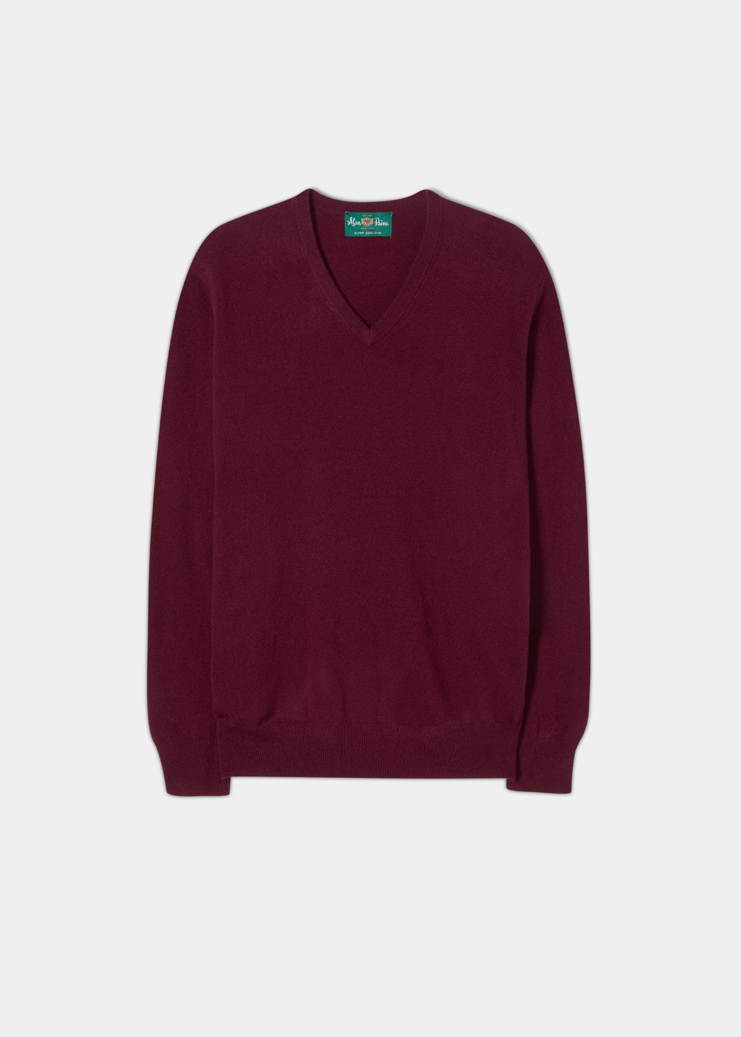 Albury Men s Geelong Wool Jumper in Claret Alan Paine UK