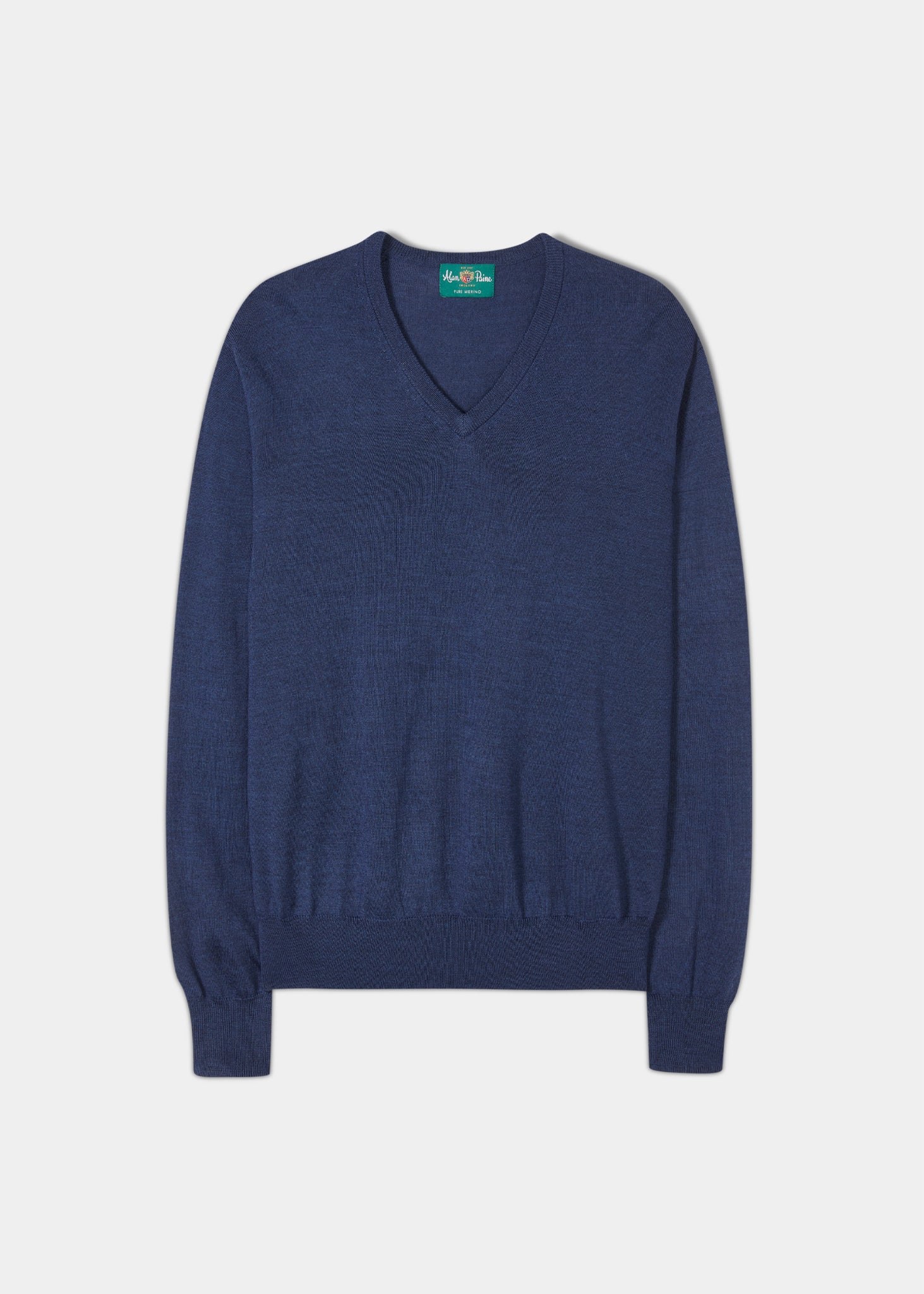 Millbreck Men s Merino Wool Jumper in Indigo Alan Paine UK