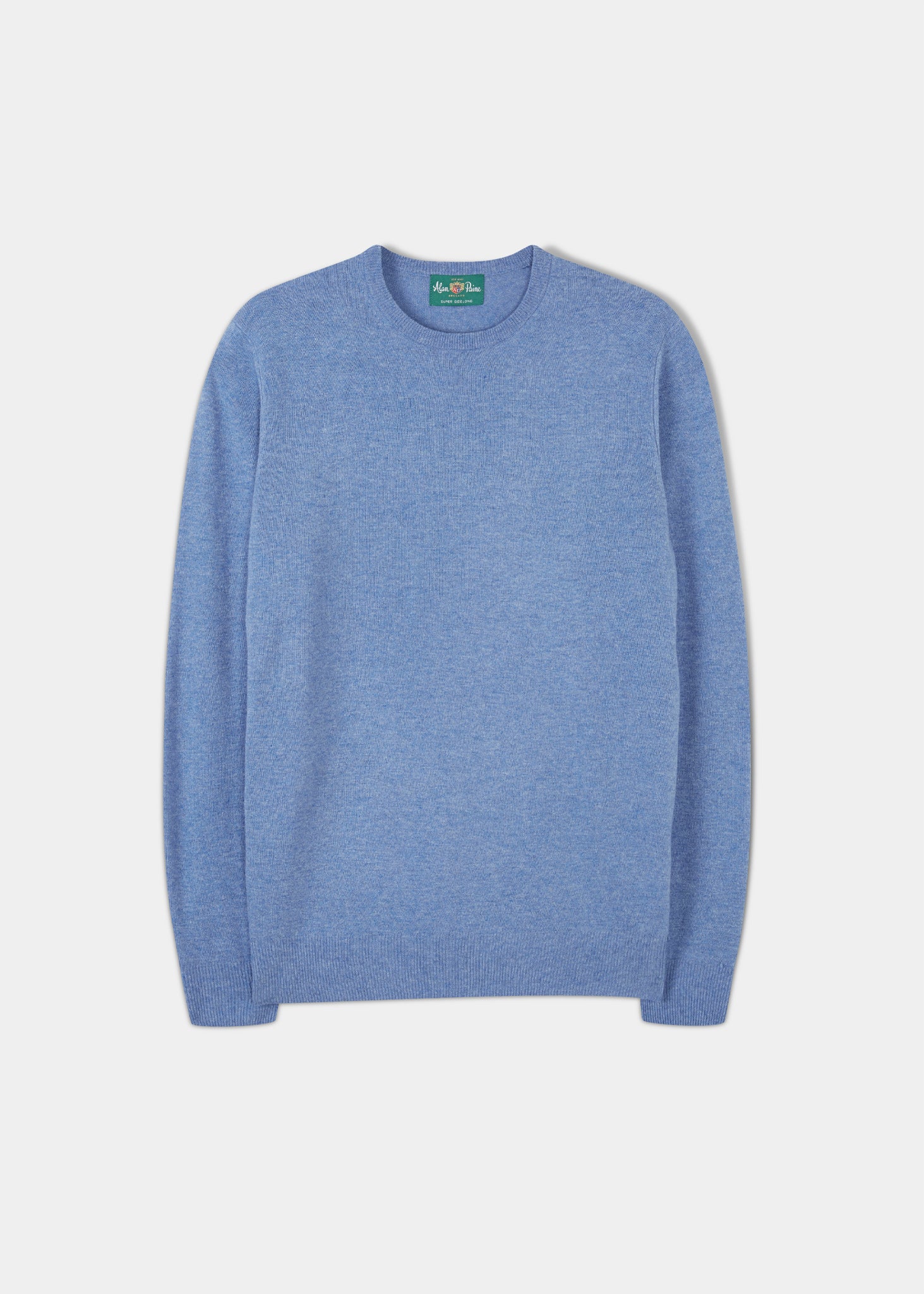 Men s Lambswool Crew Neck Jumper in Jeans Web Exclusive Knitwear