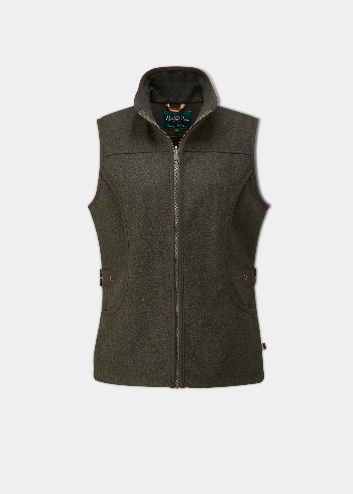 Berwick Ladies Waistcoat in Dark Olive Alan Paine UK