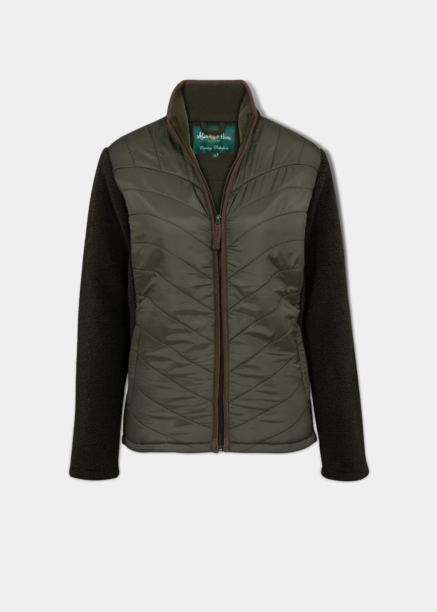 Ladies Quilted Jacket In Dark Olive – Alan Paine UK