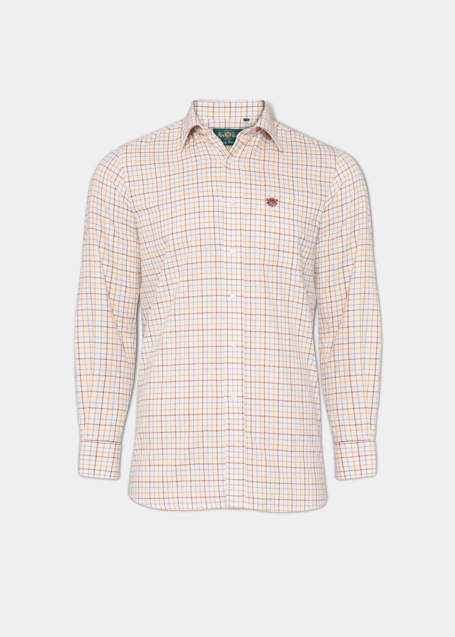 Ilkley Men s Brown Country Check Shirt Alan Paine UK