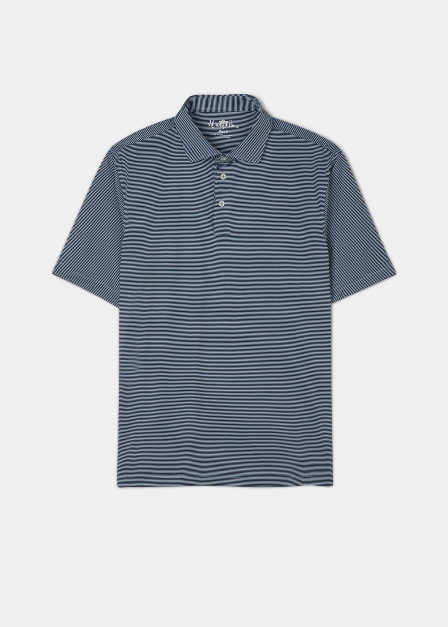 Waterbeach Striped Polo Shirt In Navy Sports Fit