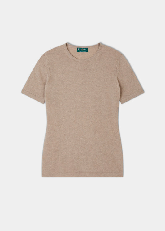 Lisa Ladies Cashmere Crew Neck In Linen