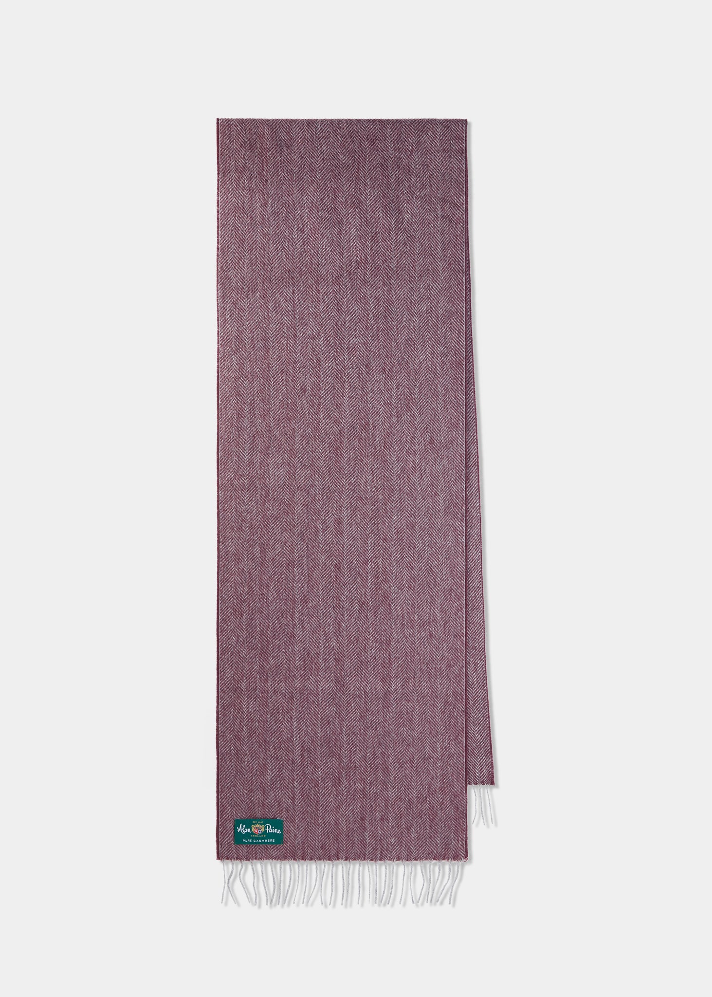 Drumhead Herringbone Cashmere Scarf In Port