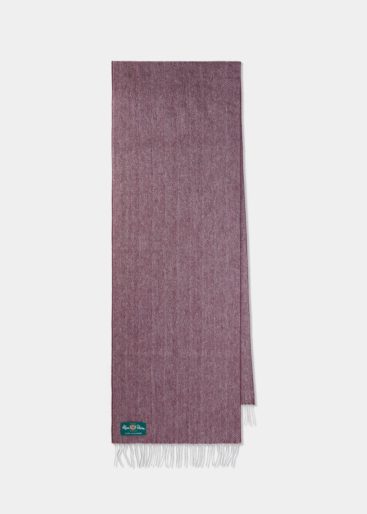 Drumhead Herringbone Cashmere Scarf In Port