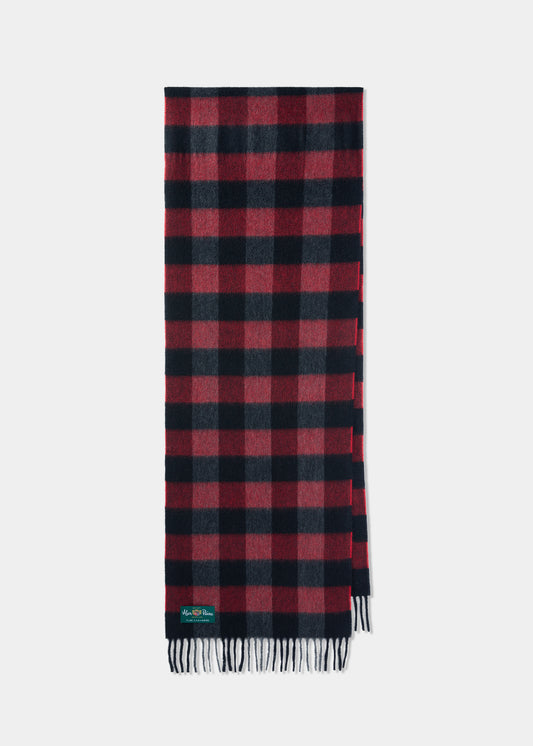 Harpsdale Square Check Scarf In Red