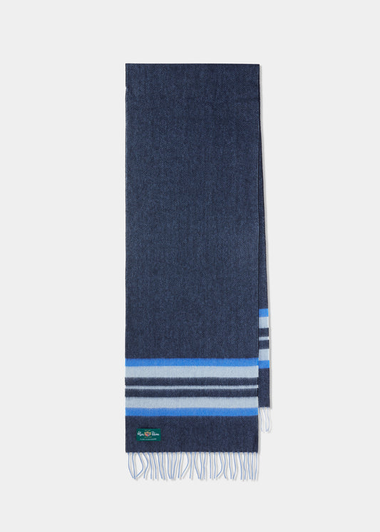 Cove Block Stripe Cashmere Scarf In Marine