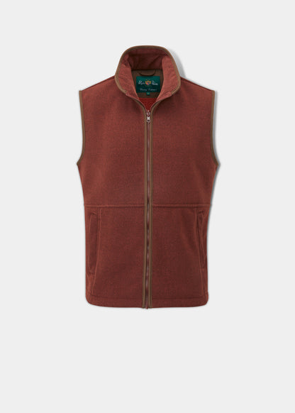 Aylsham Men's Fleece Gilet In Rust - Regular Fit