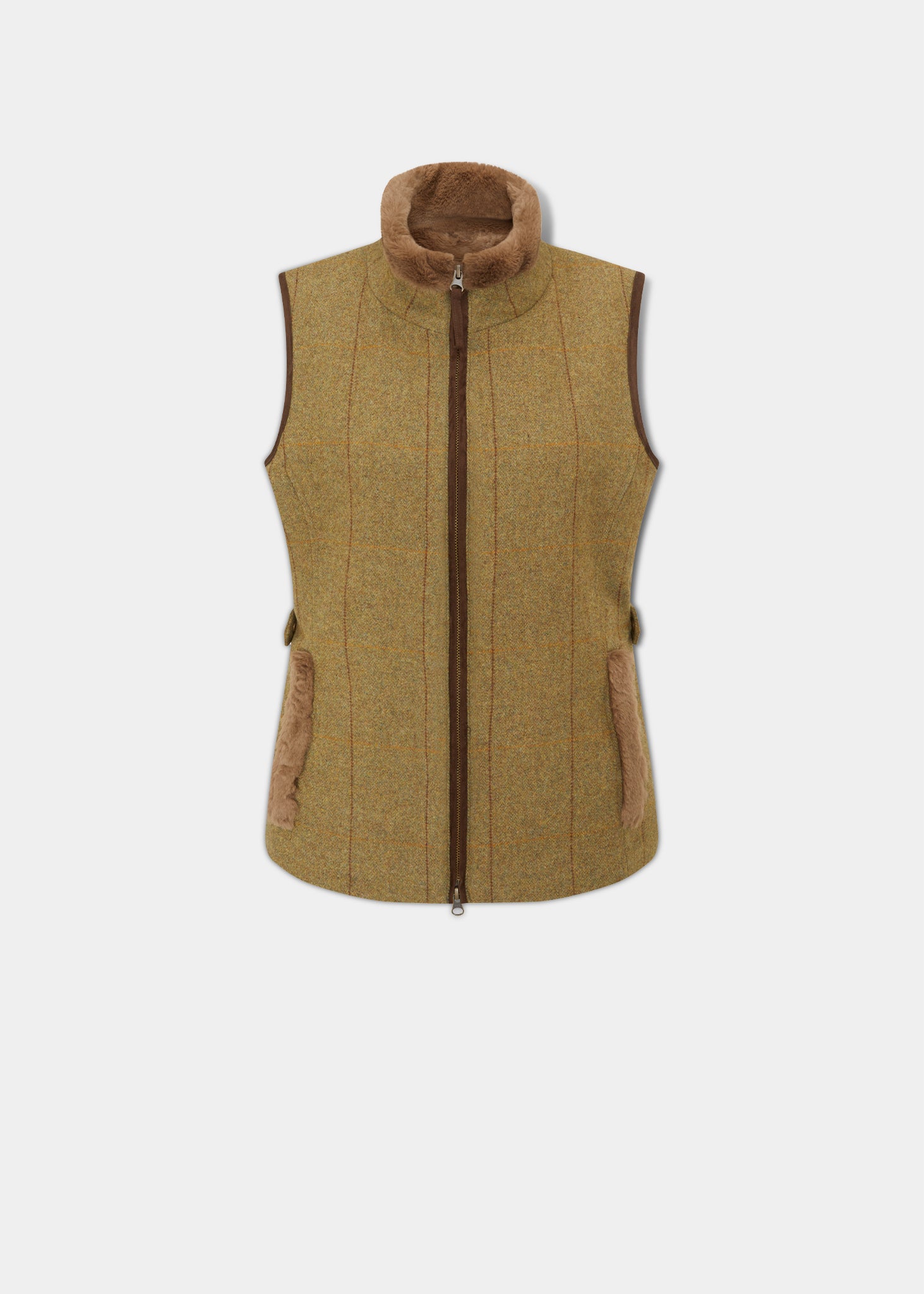 Combrook Ladies Tweed Gilet In Grove - Regular Fit