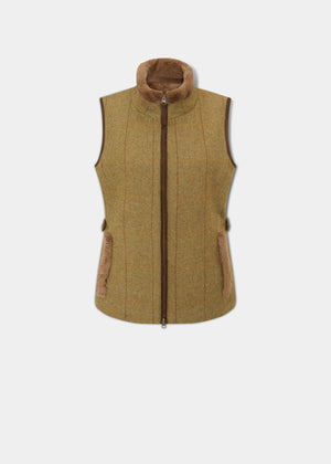 Combrook Ladies Tweed Gilet In Grove - Regular Fit