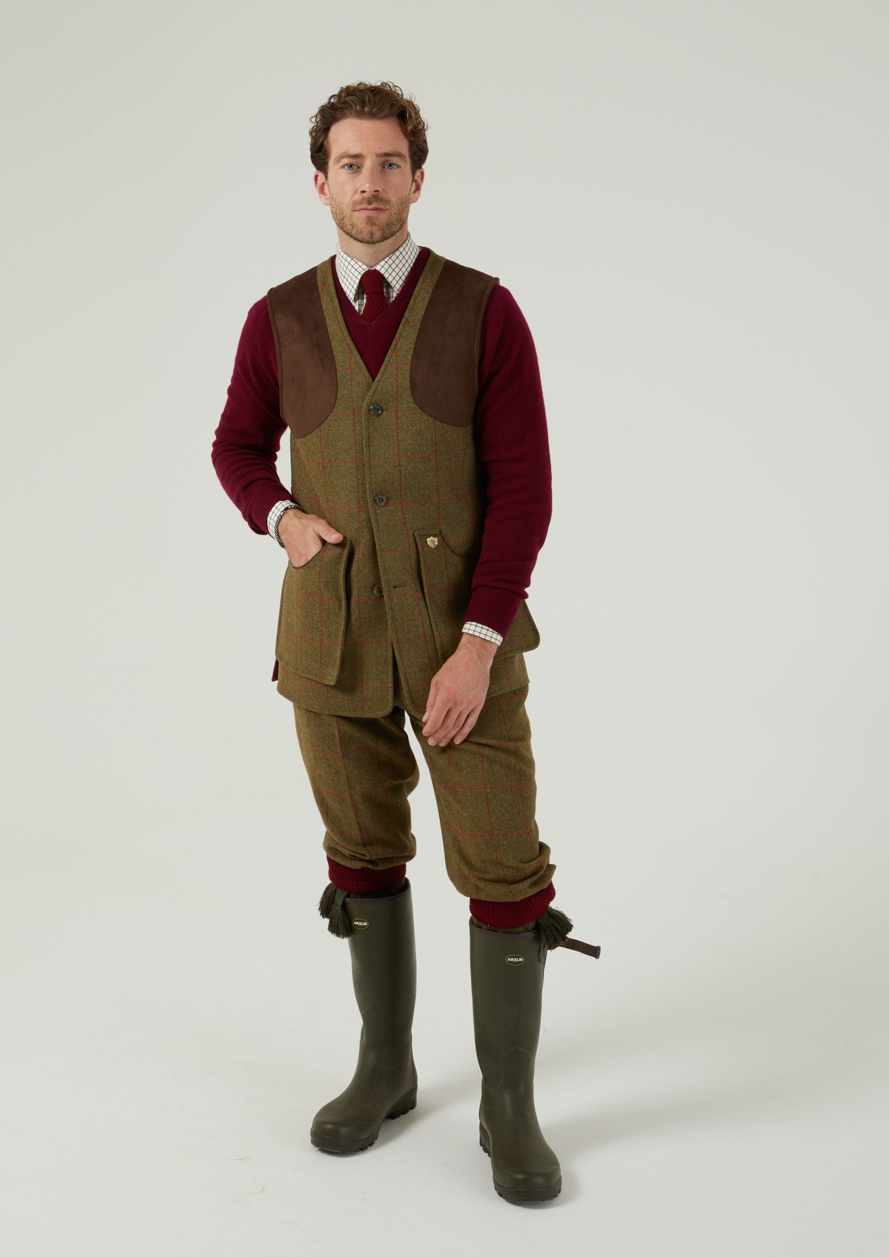 Combrook Men s Shooting Waistcoat in Sage Alan Paine UK