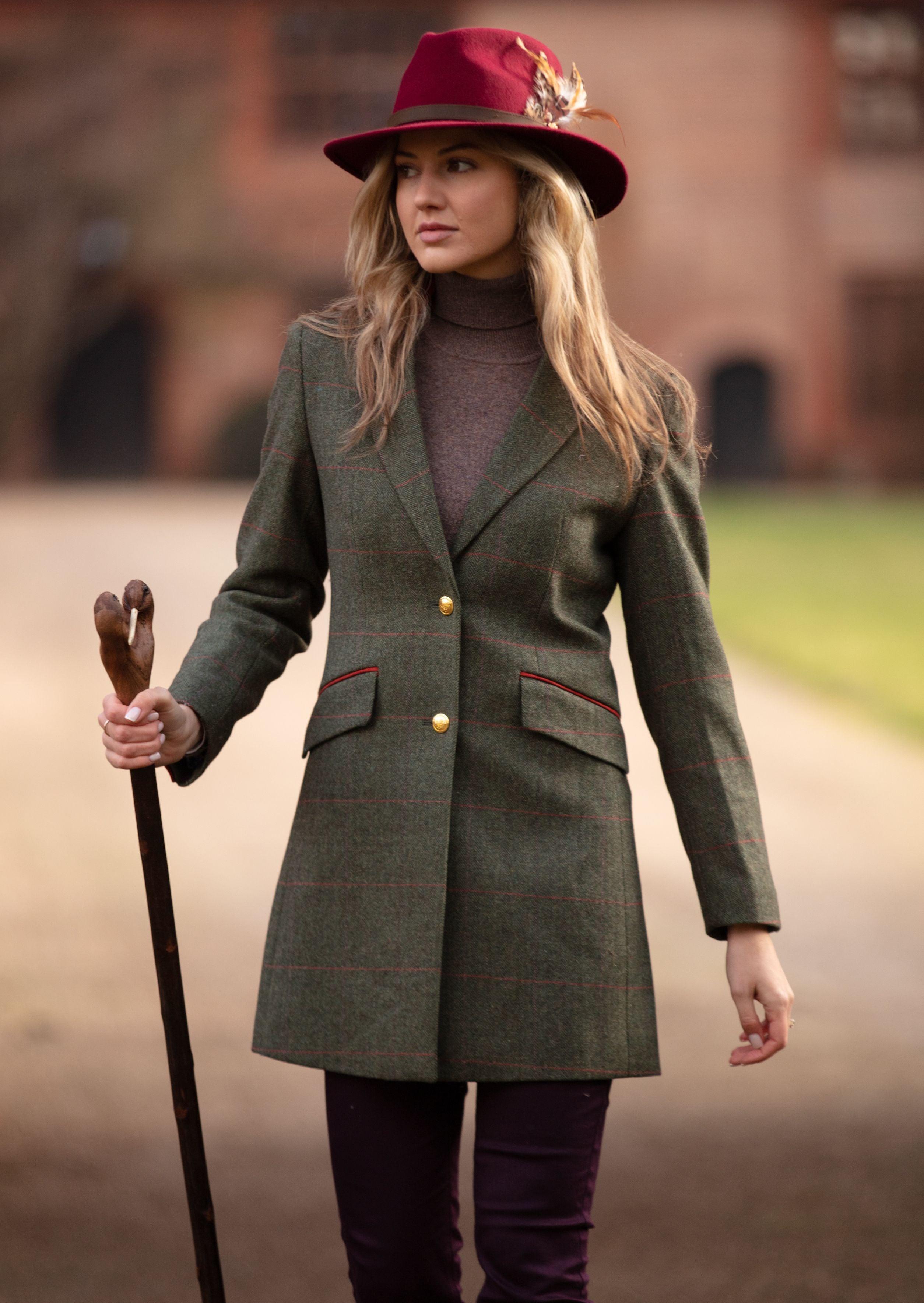 Combrook Ladies Mid Thigh Coat In Heath Regular Fit