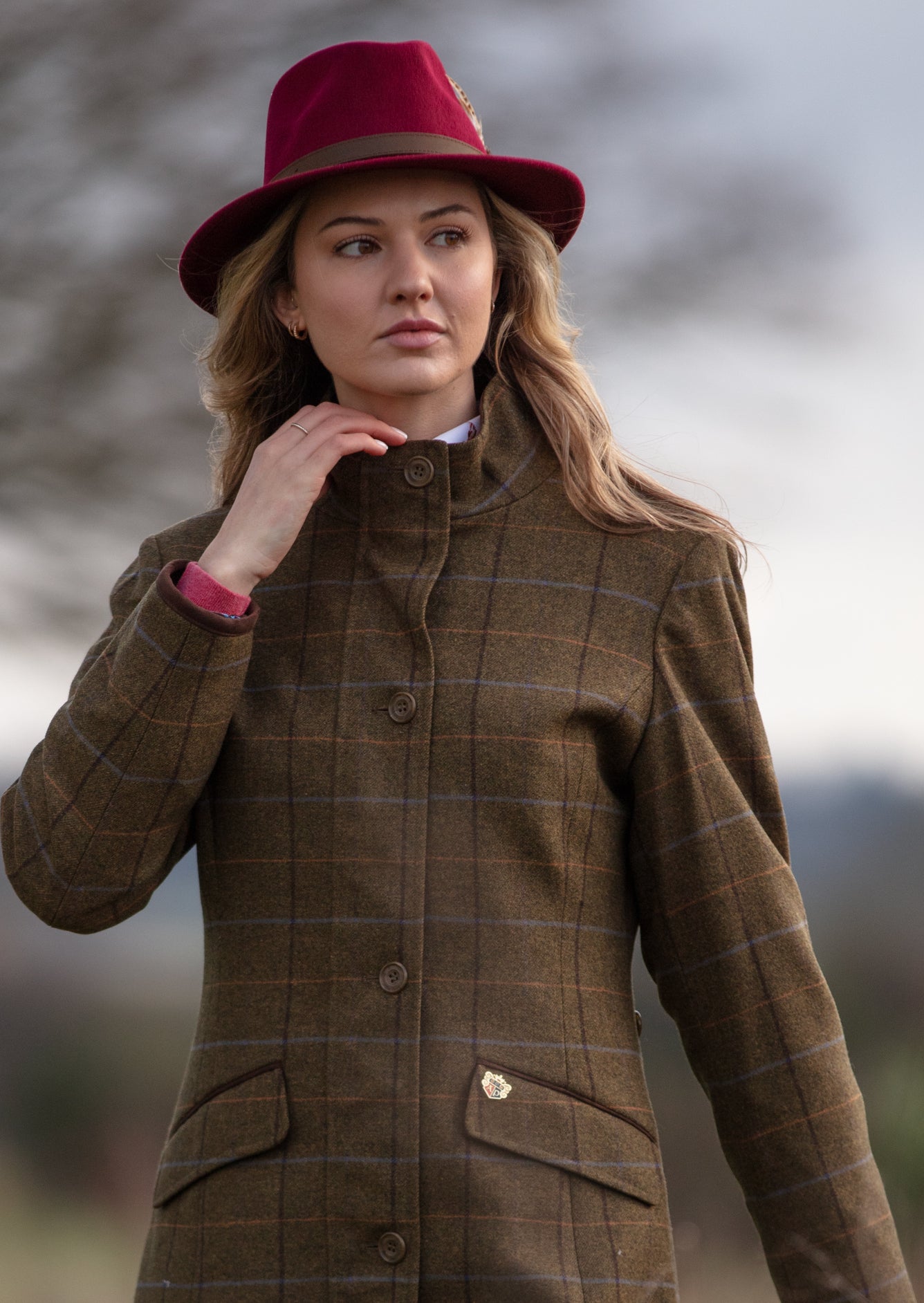 Combrook Ladies Tweed Field Jacket In Hazel Regular Fit