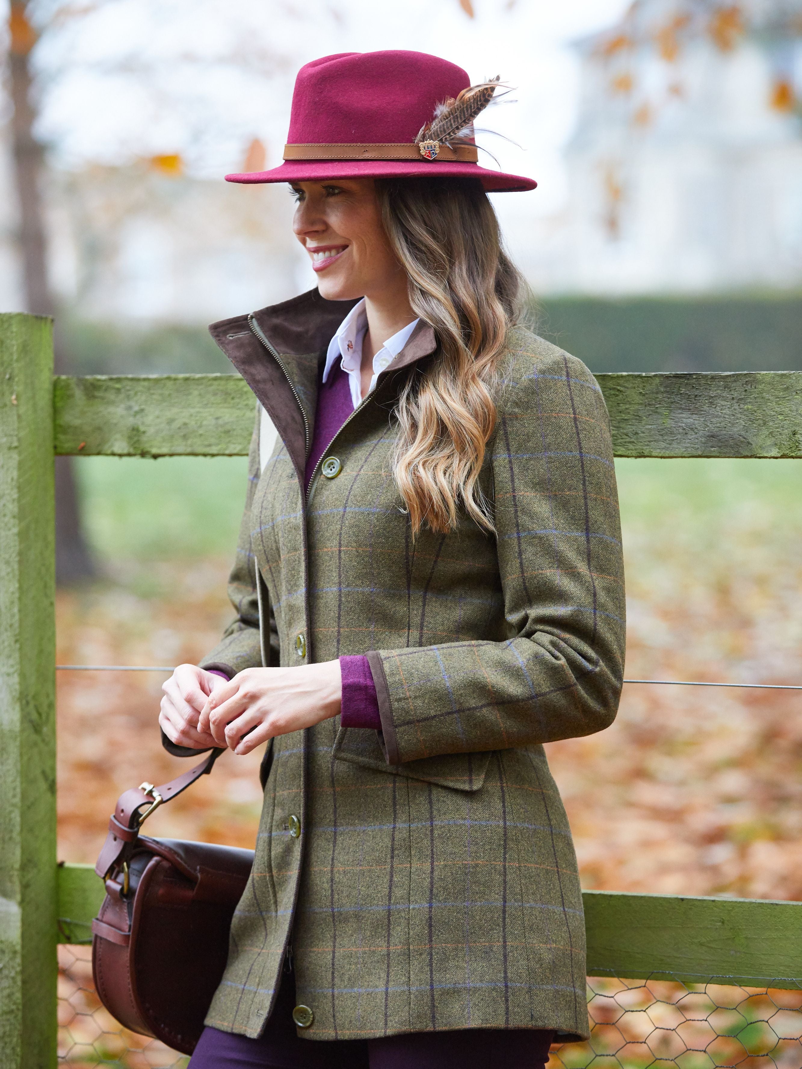 Combrook Ladies Tweed Country Cap In Hazel Alan Paine UK