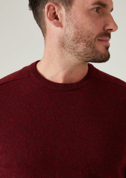 Dorset Men's Lambswool Jumper in Red Velvet 