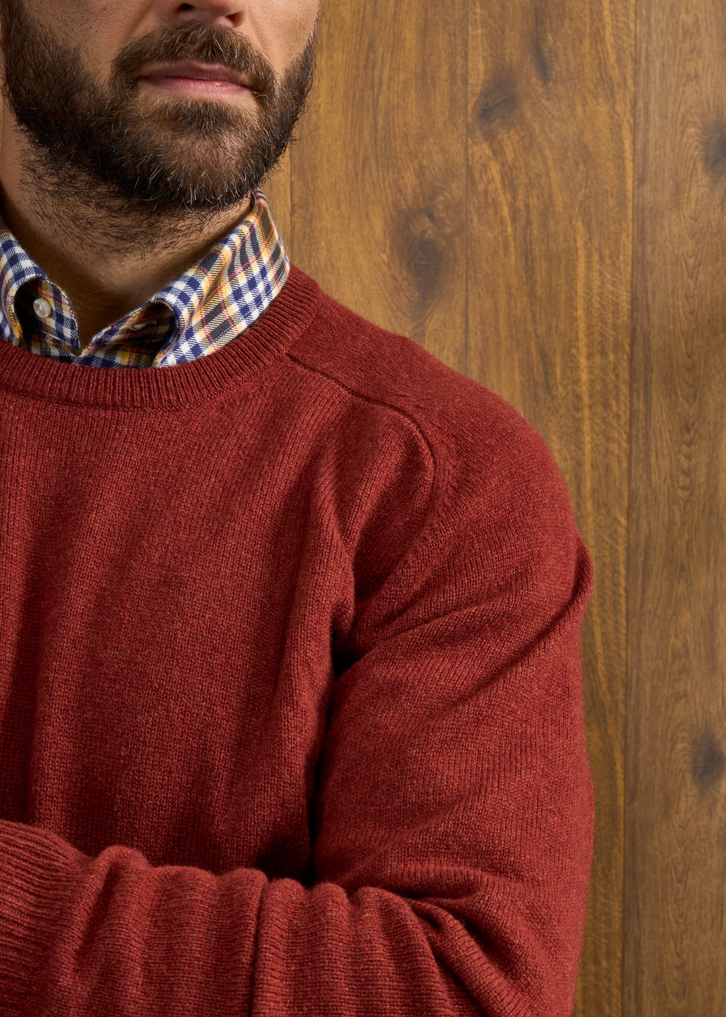 Dorset Men's Lambswool Jumper in Sienna - Classic Fit