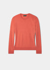 Freya Cotton Cashmere Crew Neck Jumper In Coral