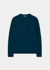 Haddington Cashmere Jumper in Bottle Blue - Regular Fit