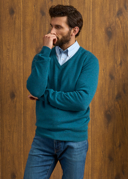 Hampshire Lambswool Jumper in Grecian Sea