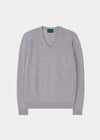 Kilsyth Men's Lambswool Jumper in Pearl Grey - Regular Fit