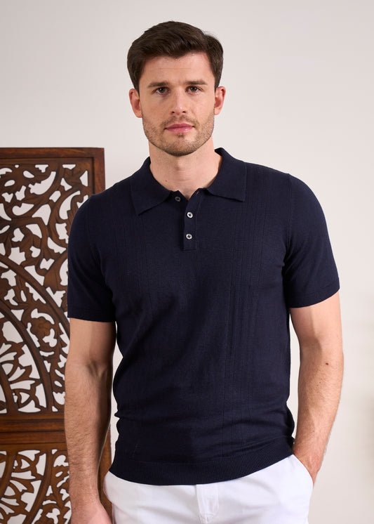 Luxury Cotton Polo In Navy