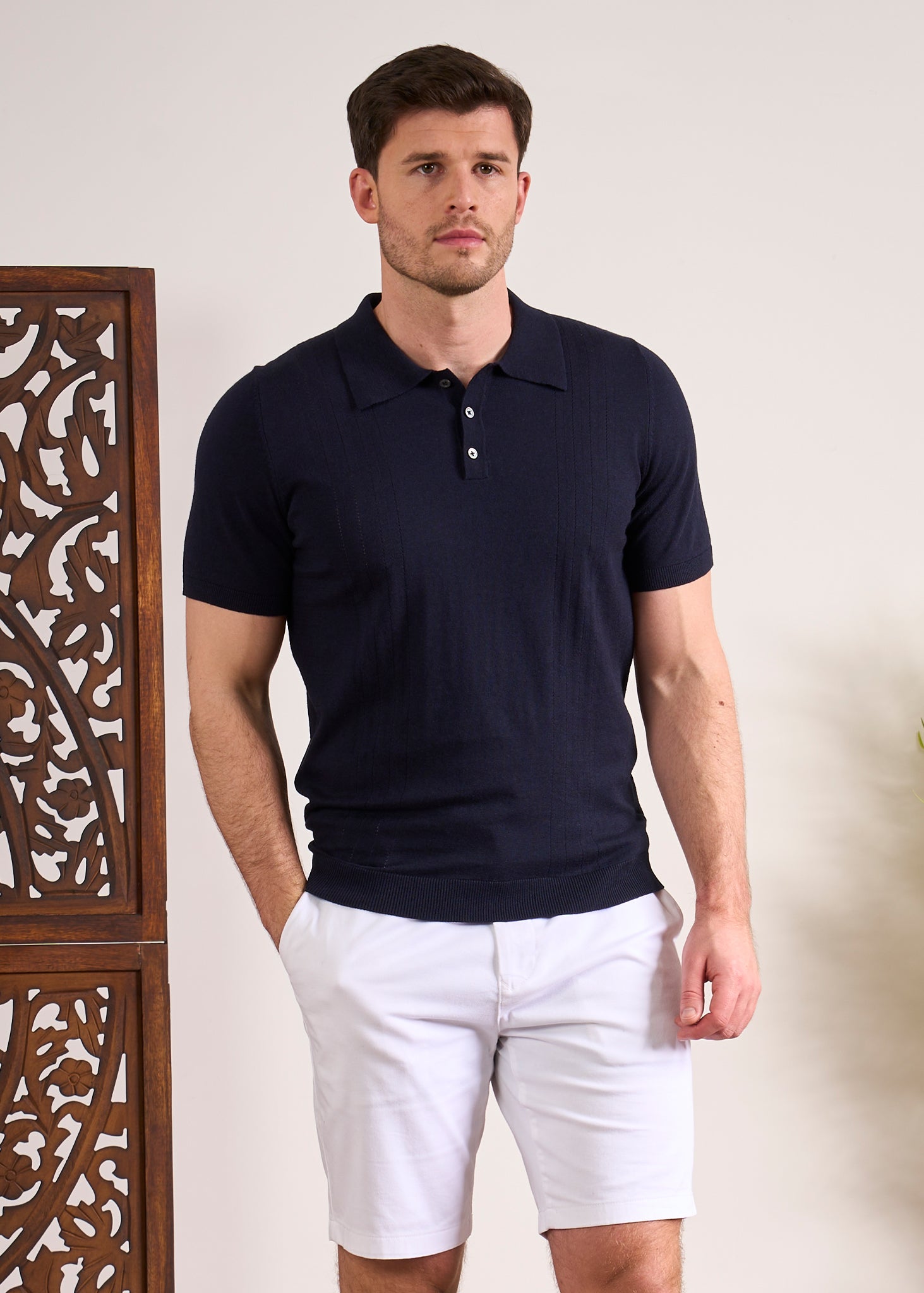 Luxury Cotton Polo In Navy