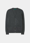 Men's Geelong Lambswool Cardigan in Dark Grey - Classic Fit