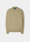 Long Sleeve Polo Shirt in Natural 