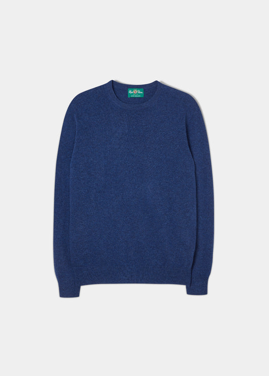 Men's Geelong Lambswool Crew Neck Jumper In Pacific - Regular Fit