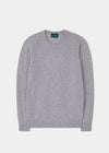 Men's Lambswool Crew Neck Jumper in Light Grey Mix - Regular Fit