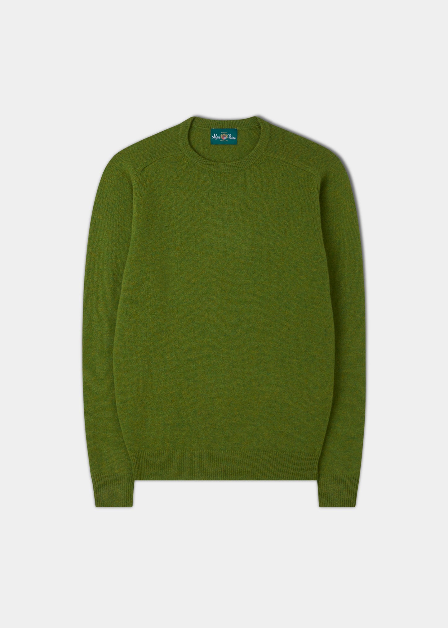 Lambswool Crew Neck Jumper in Moss