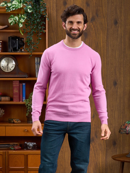 Geelong Crew Neck Jumper In Pink Haze