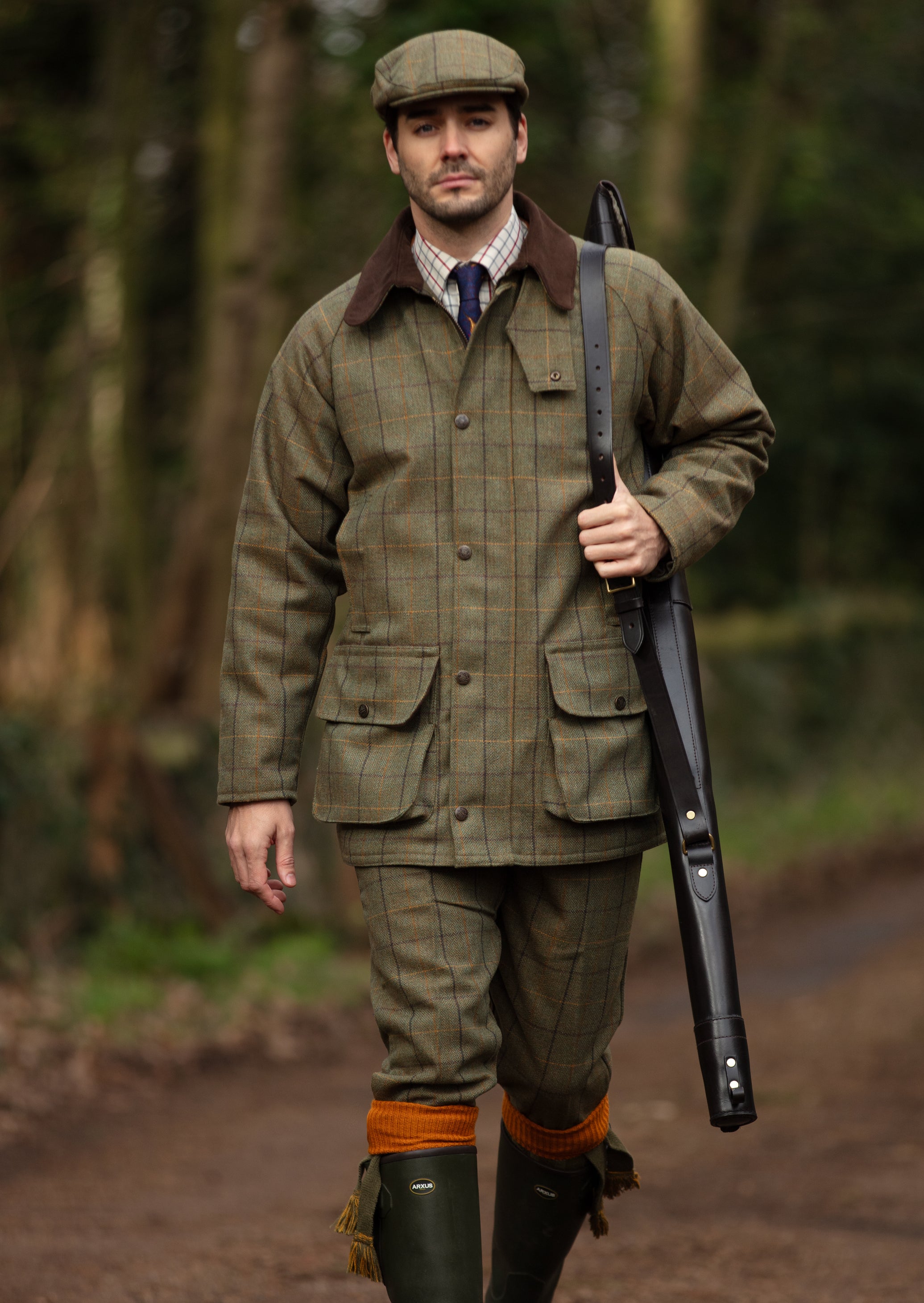 Mens tweed shooting on sale jacket