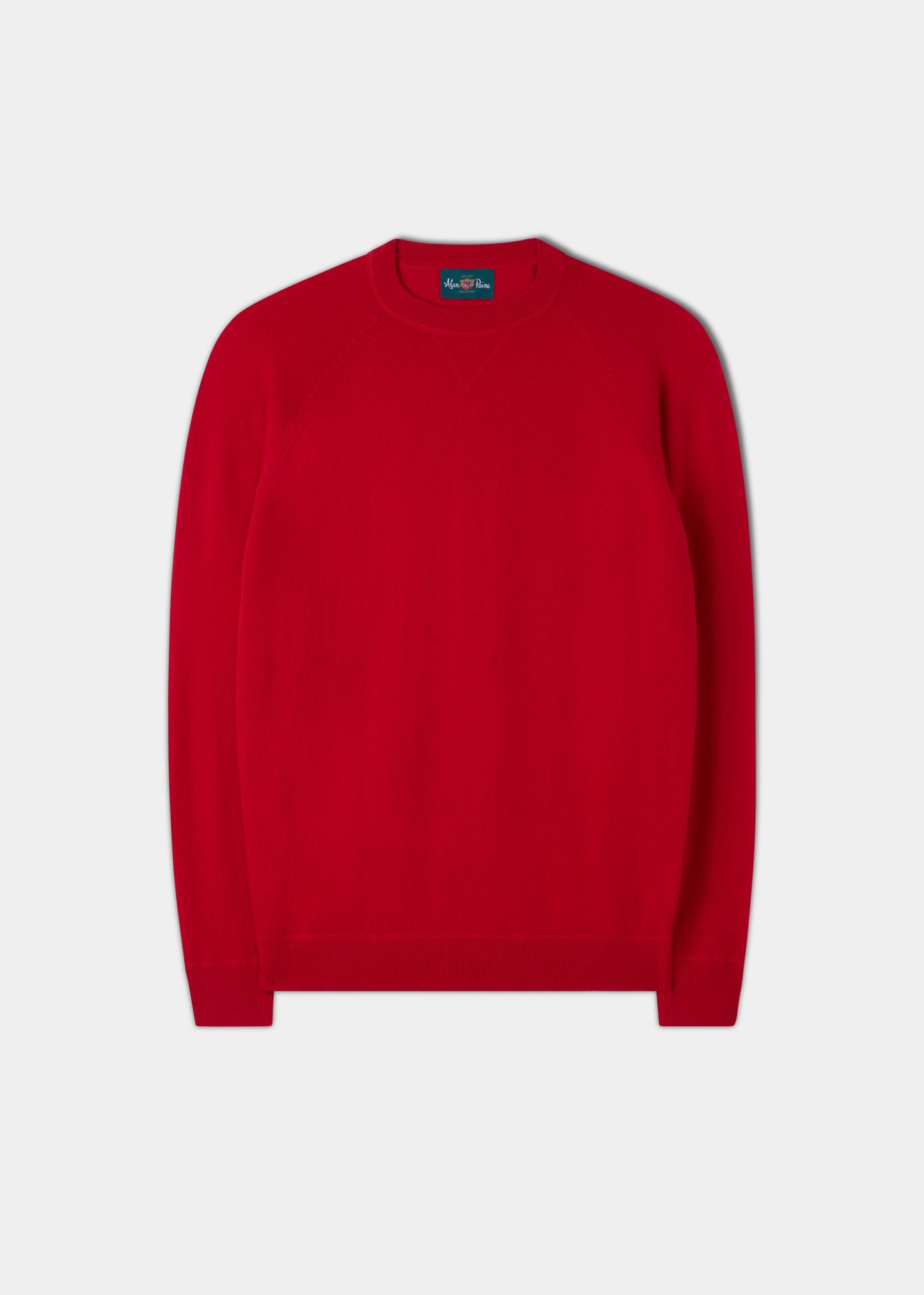 Saddington Cotton Merino Crew Neck Sweatshirt In Red