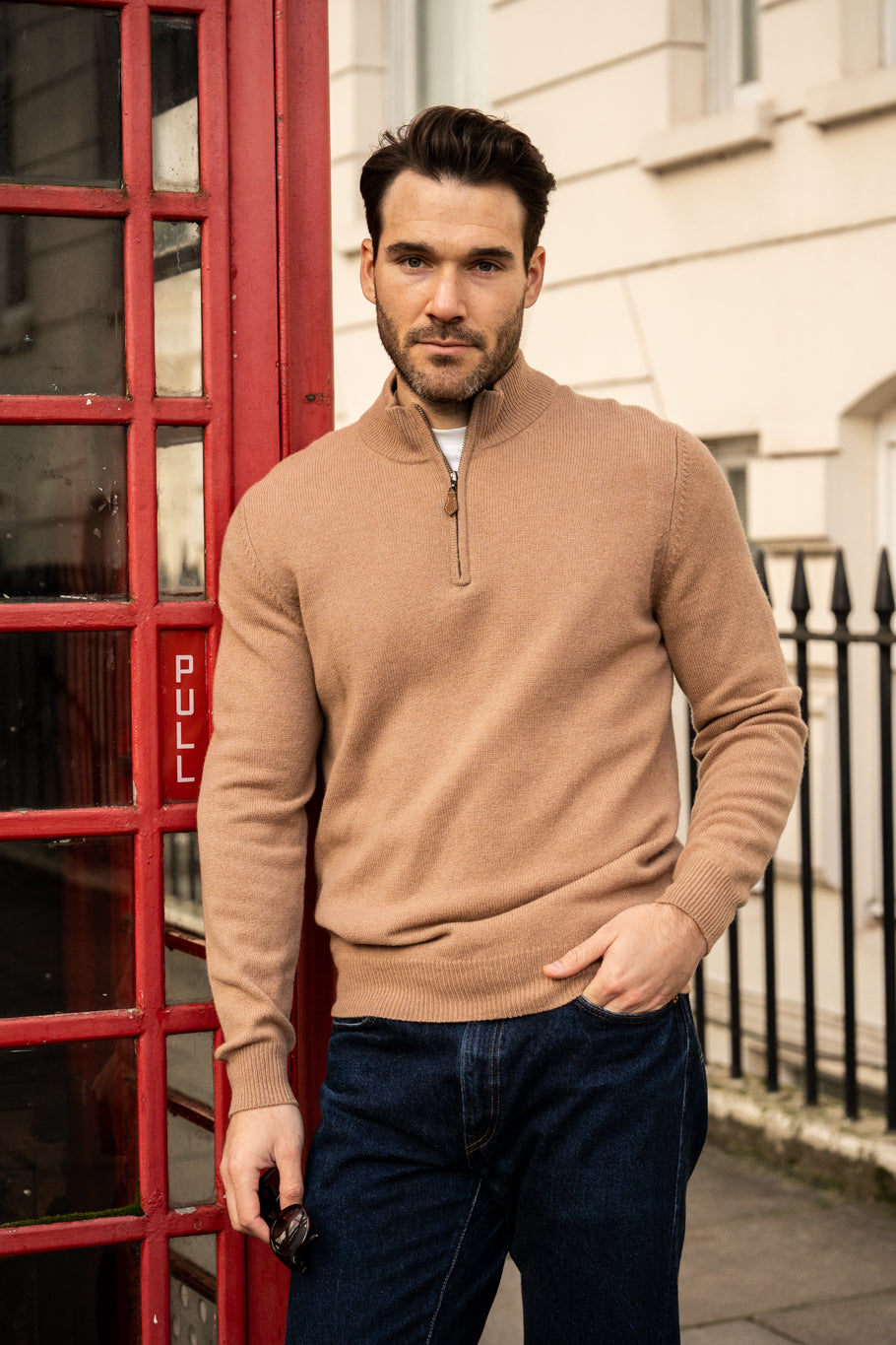 Lambswool half zip jumper best sale