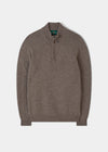 Sutherland Lambswool 1/4 Zip Jumper in Vole - Regular Fit