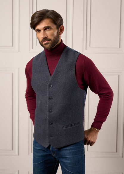 Tweed-Waistcoat-Mens-Surrey-Blue