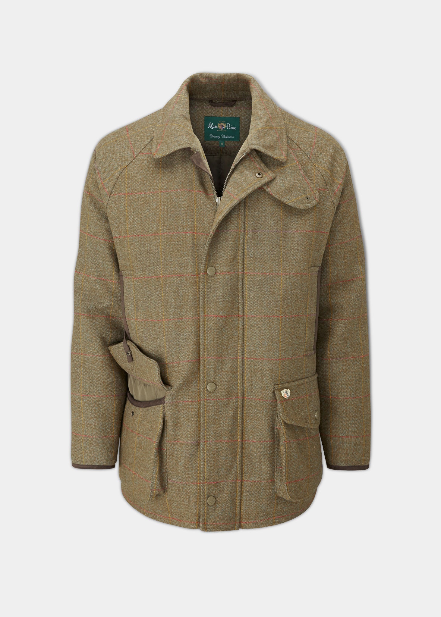 Combrook Men s Waterproof Tweed Coat In Hawthorn Alan Paine UK