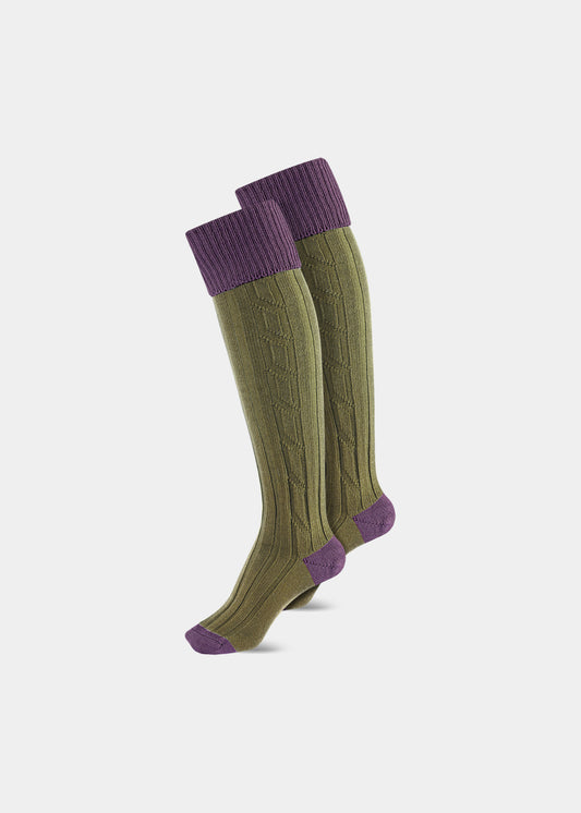 Ladies Shooting Socks - Mauve & Meadow