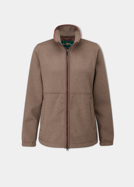 Aylsham Ladies Fleece Jacket In Brown Herringbone Alan Paine UK