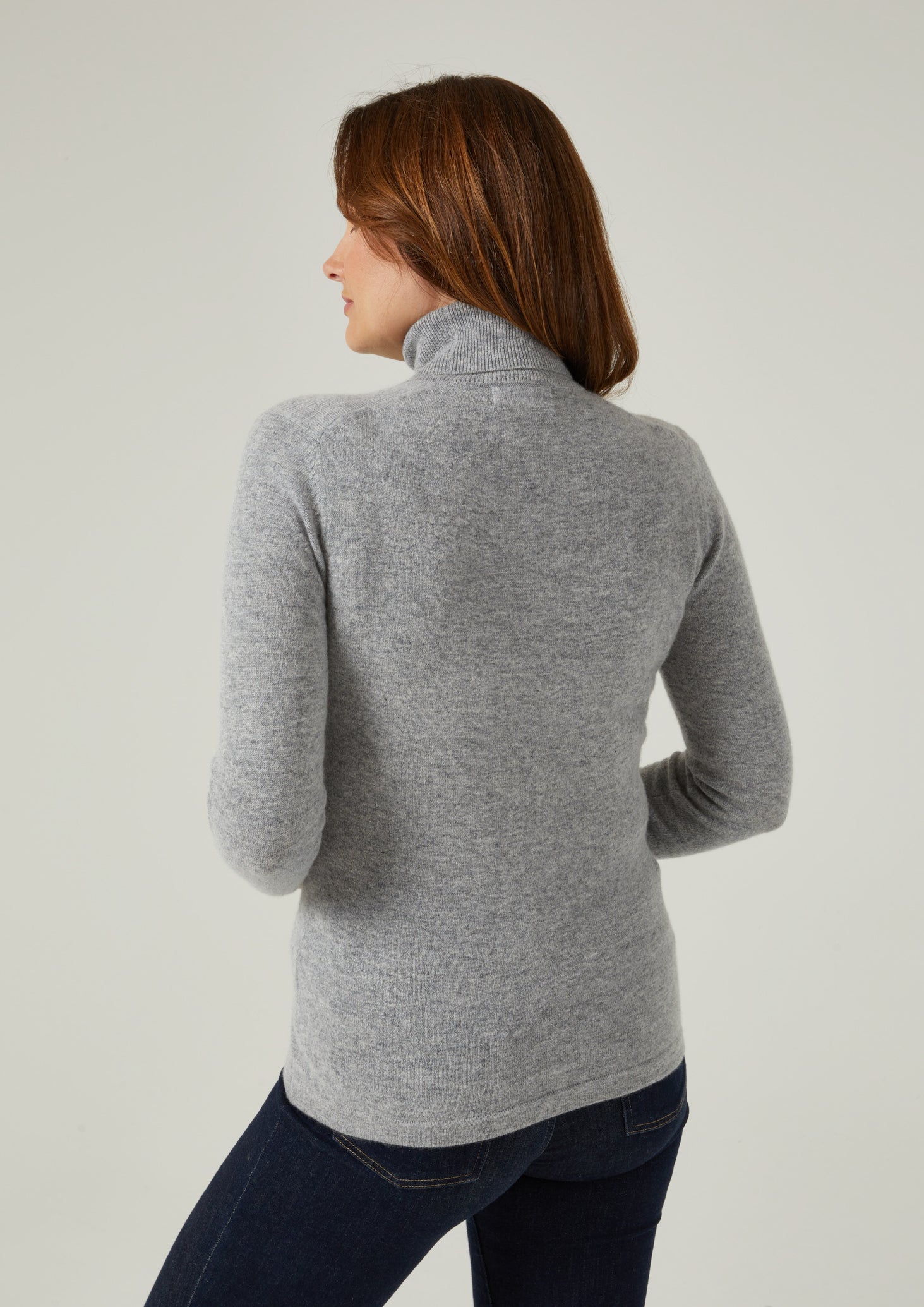 Rebecca Ladies Roll Neck Jumper In Silver