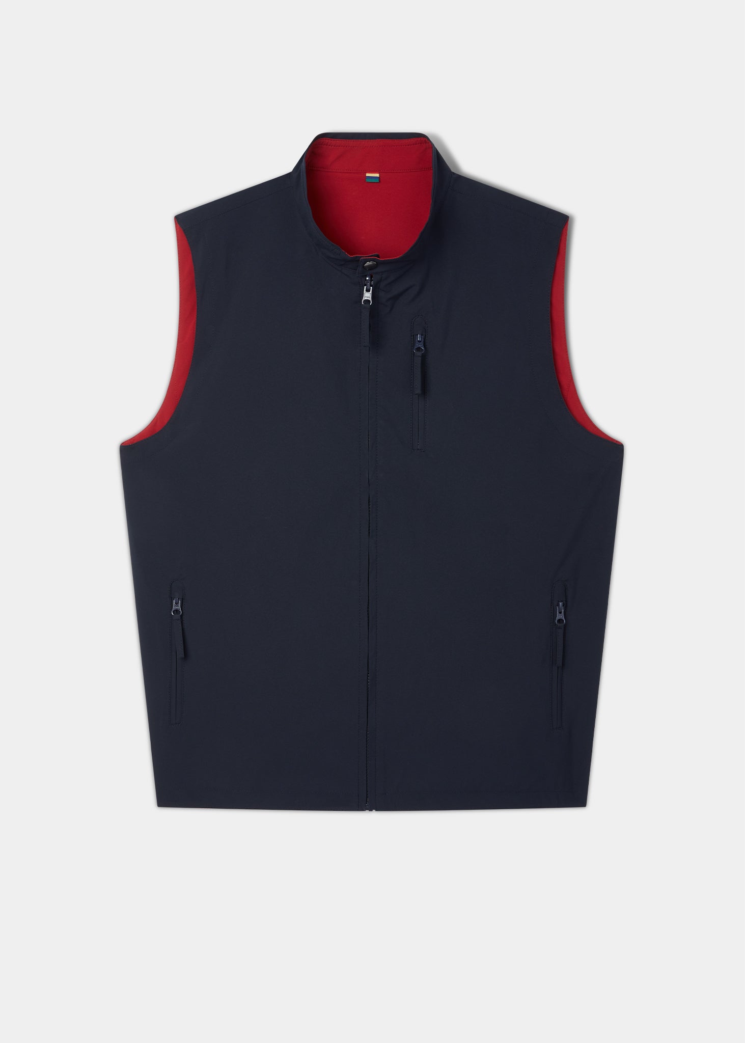 Lettoch Reversible Lightweight Summer Gilet In Navy and Red Regular Fit