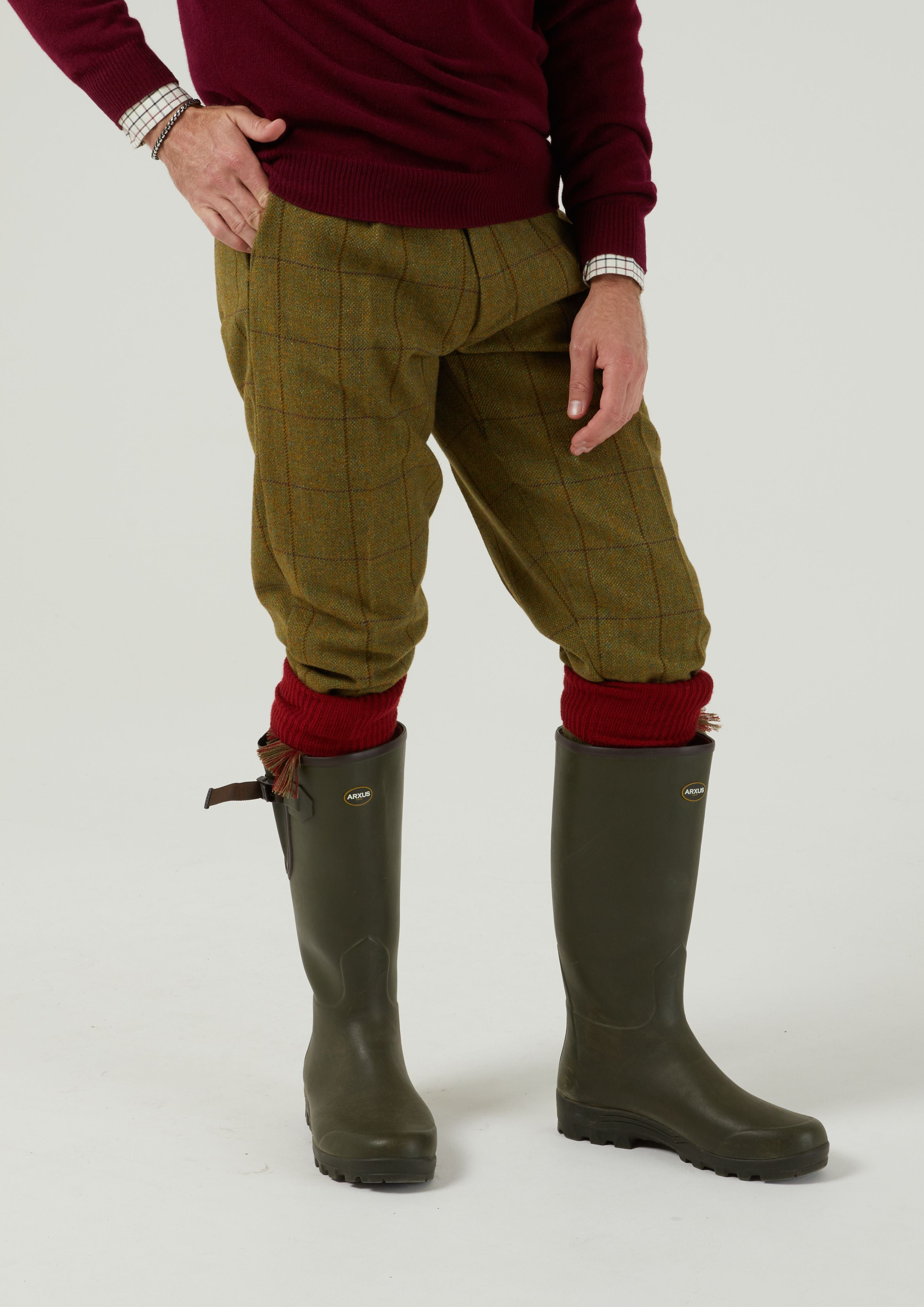 Rutland Men s Tweed Shooting Breeks In Lichen Alan Paine UK