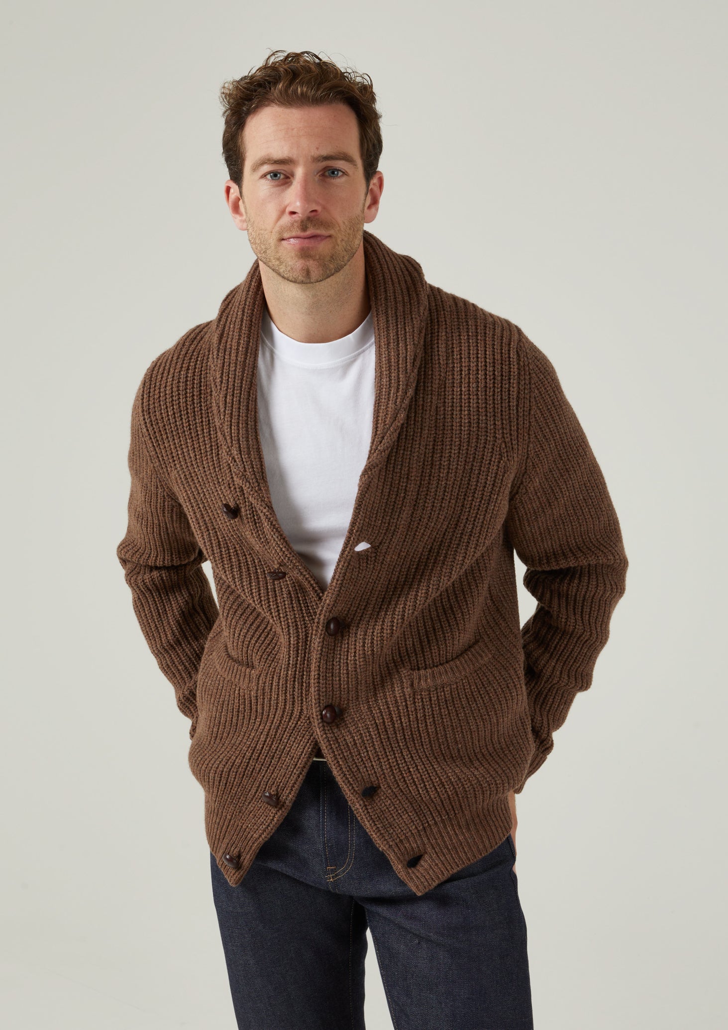 Mens cardigan hotsell shawl neck