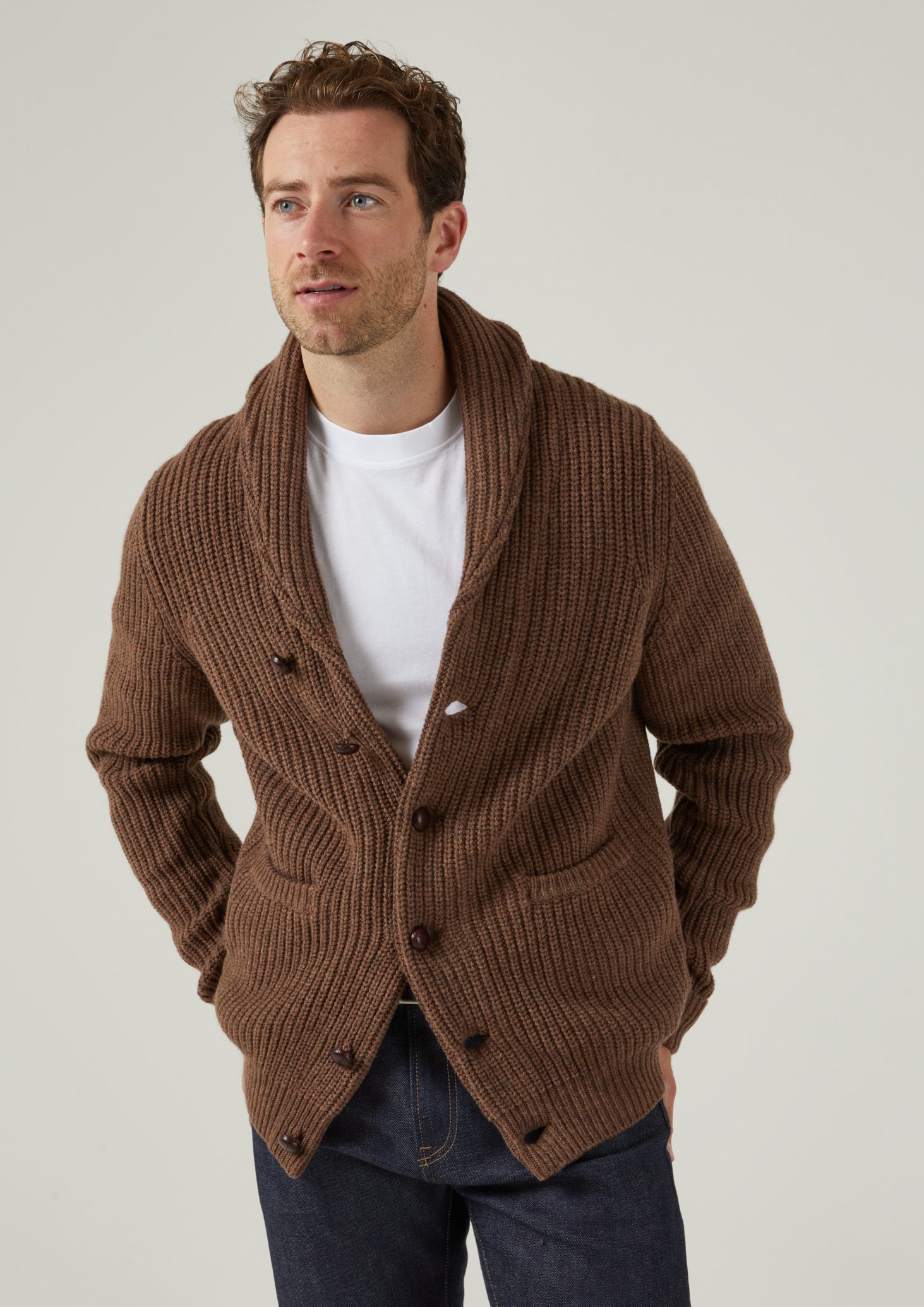 Mens shawl neck hot sale cardigan uk