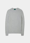 cotton cashmere jumper in dove with a crew neck.