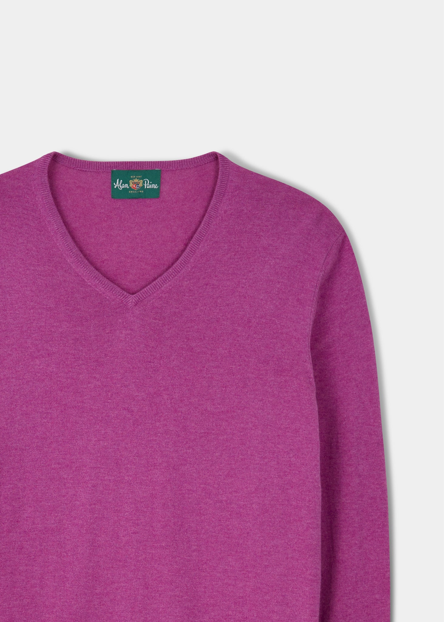 Men's luxury cotton crew neck jumper in orchid