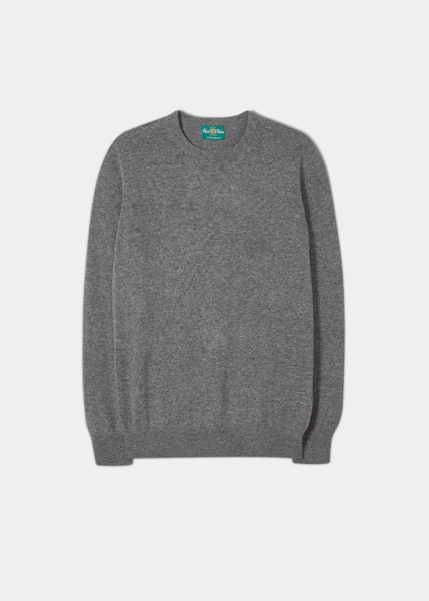 Brisbane Geelong Wool Crew Neck Jumper in Grey Alan Paine UK